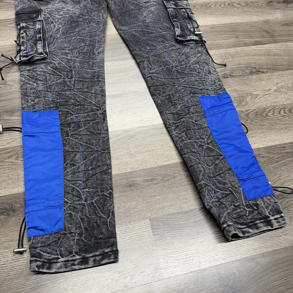 Denim I City Jeans Mens Size 34x30 Distressed Paint Splatter Cargo Jeans - Picture 6 of 13